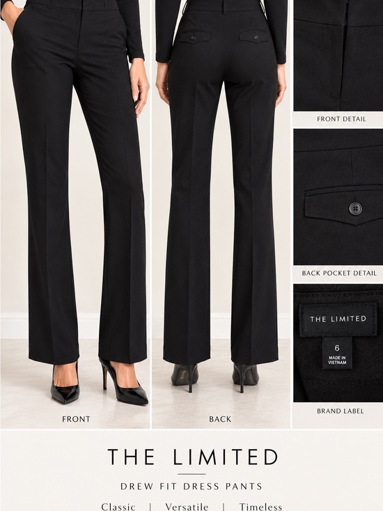 The Limited Pants - The Limited Drew Fit Black Tailored Dress Pants Size 6